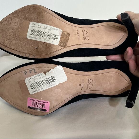 AD & Daughters Black Suede Heels Size 8 EUC - Picture 7 of 7
